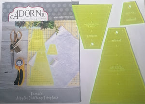 Adornit Book & 3 Acrylic quilting templates Tumbler