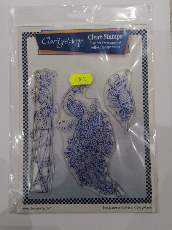 CLARITYSTAMP A5 stamp set Peacocks & feather