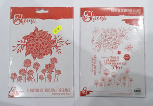 Sheena Stamp & Die set Flowers of Britain IRELAND