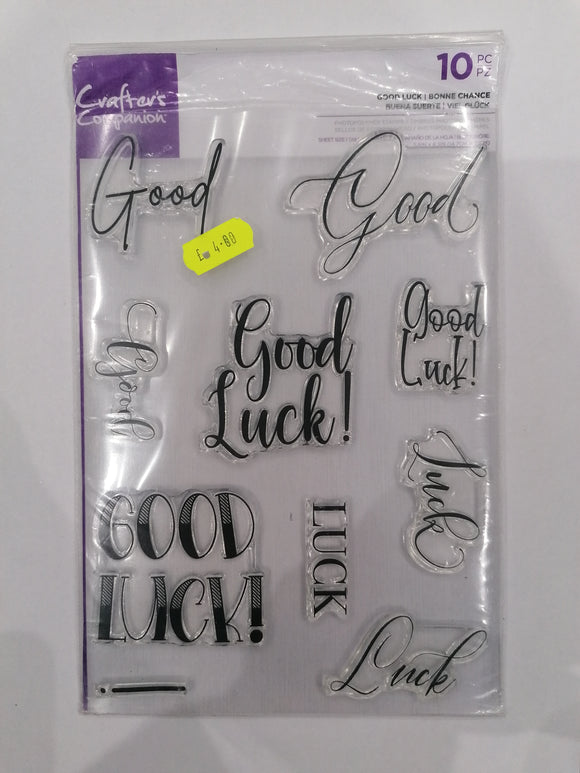 Crafters companion A5 stamp set Good Luck