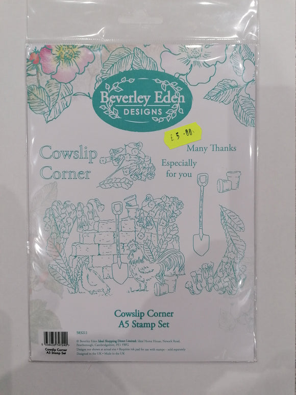 Beverley Eden Designs A5 stamp set Cowslip corner