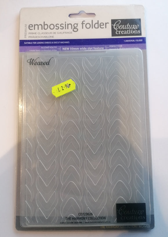 Couture creations embossing folder 5x7 Weaved