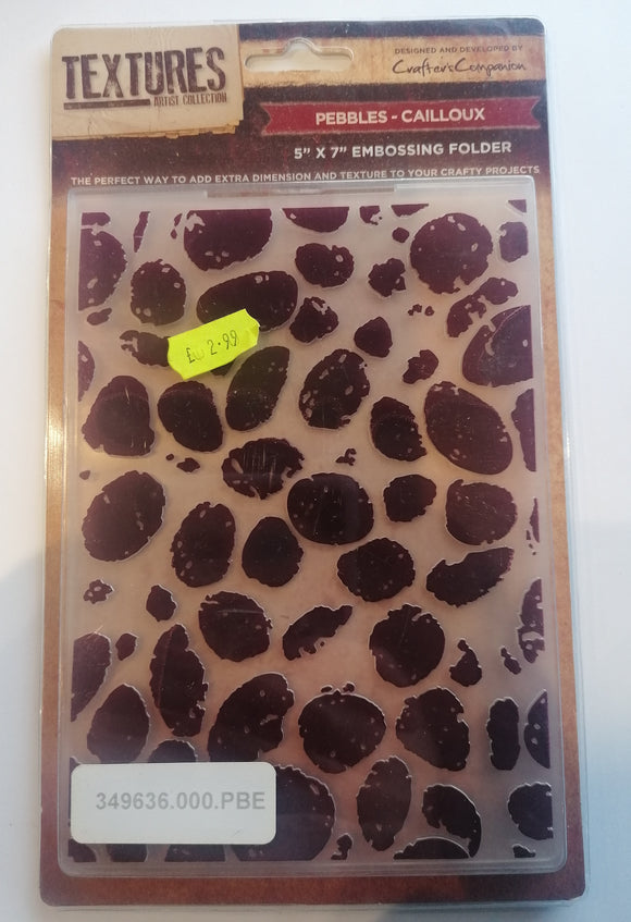 Textures embossing folder by Crafters companion PEBBLES