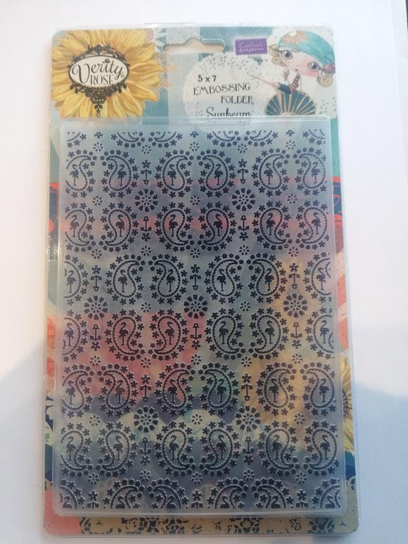 Verity Rose by Crafters companion embossing folder Sunbeam