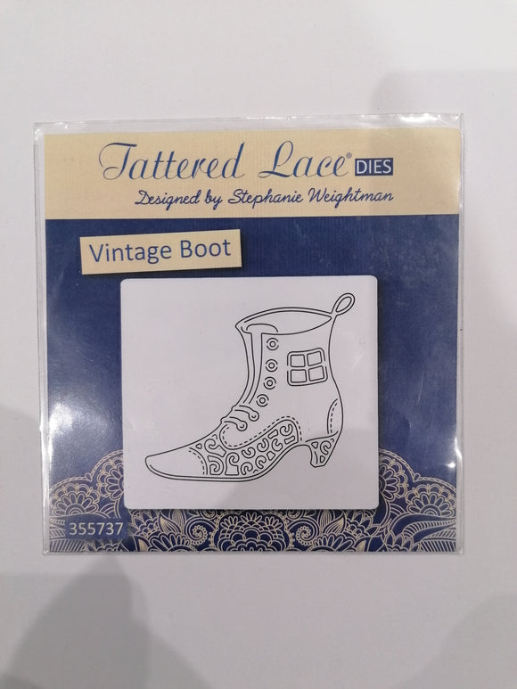 Tattered lace Vintage boot die