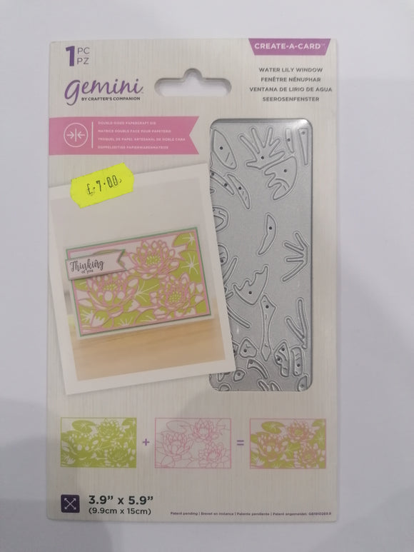 Gemini create a card die Water lily window