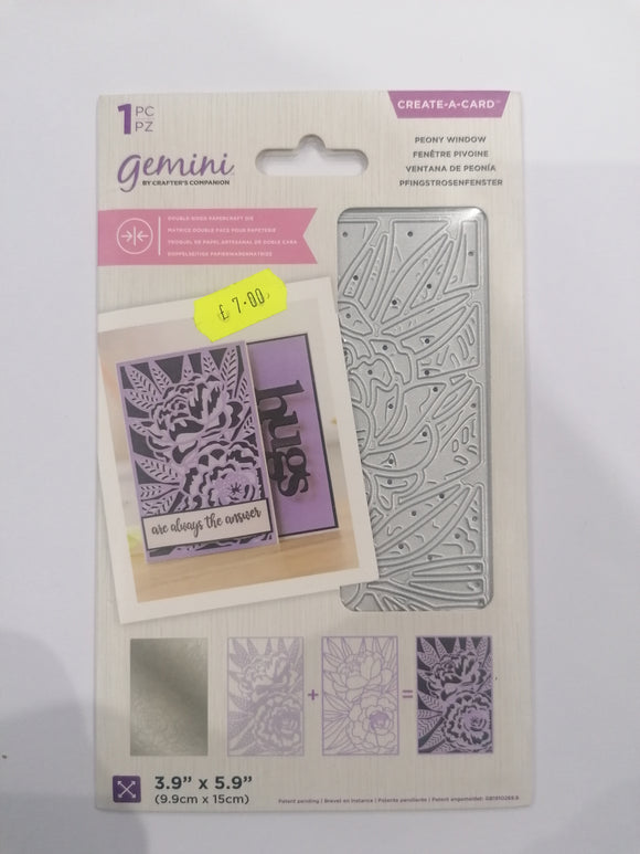 Gemini create a card die Peony window