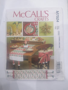 McCalls Craft pattern M7524 CHRISTMAS DECOR