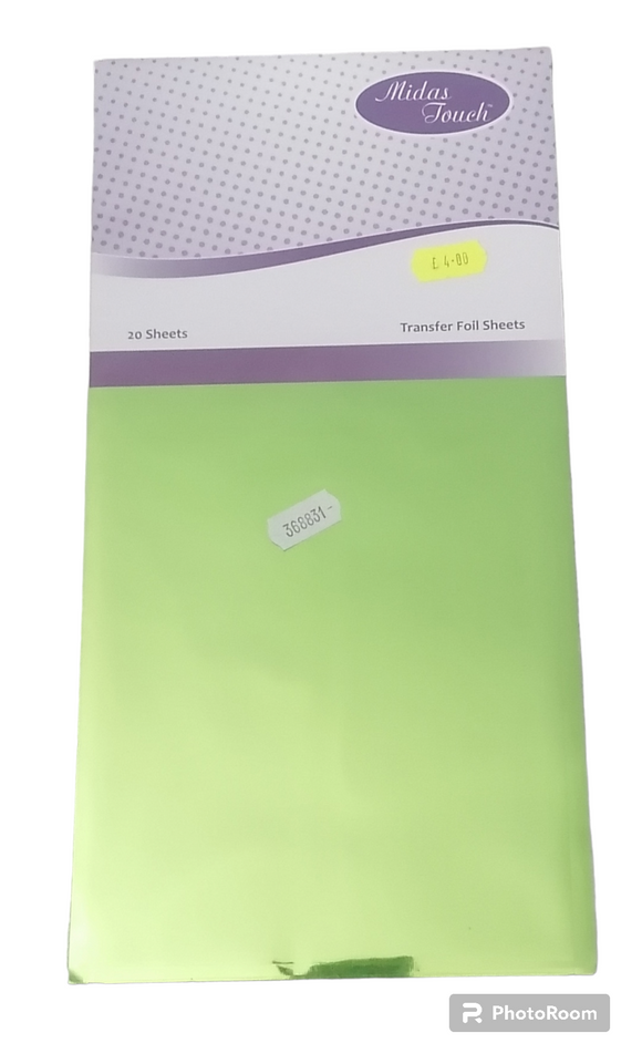 Midas Touch transfer foil sheets pack of 20