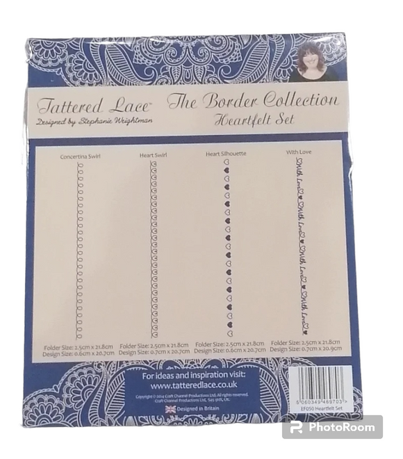 Tattered Lace embossing folders the border collection heartfelt set