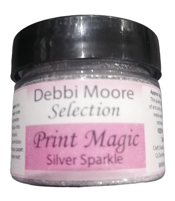 Debbie Moore selection Print magic Silver sparkle