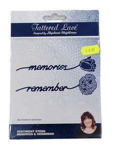 Tattered Lace die sentiment stems memories & remember