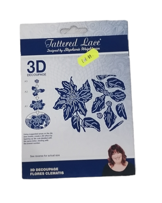 Tattered Lace die 3D decoupage Flores clematis – carls craft cabin