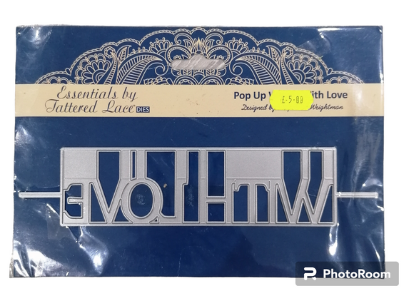 Tattered lace pop up word die With love