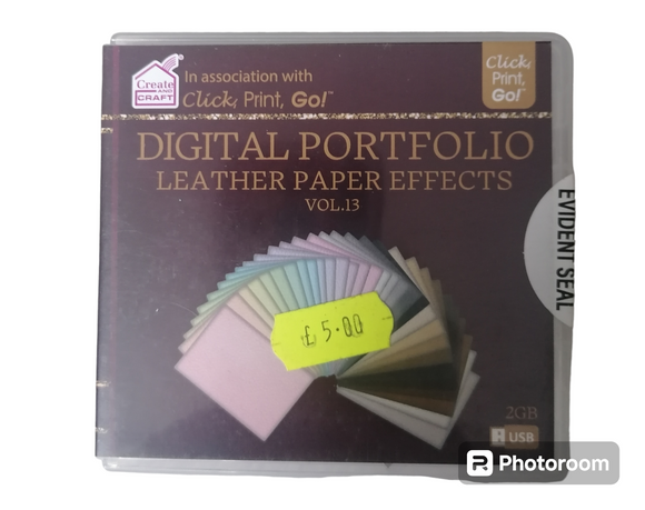 Click print go Digital Portfolio usb Leather paper effects Vol 13