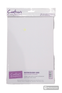 Crafters companion White Watercolour card pk 15 300gsm