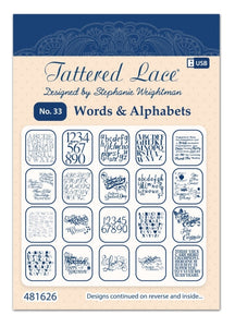 Tattered Lace USB No.33 Words & Alphabets