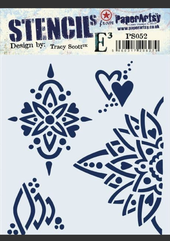 PaperArtsy stencil design by Tracy Scott PS052