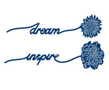 Tattered Lace die sentiment stems Dream & inspire