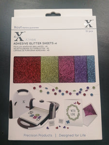 Xcut Adhesive glitter sheets 10pce