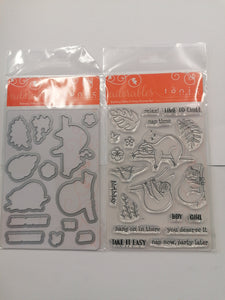 Tonic Studios Adorables die and stamp set, Sammy takes it easy