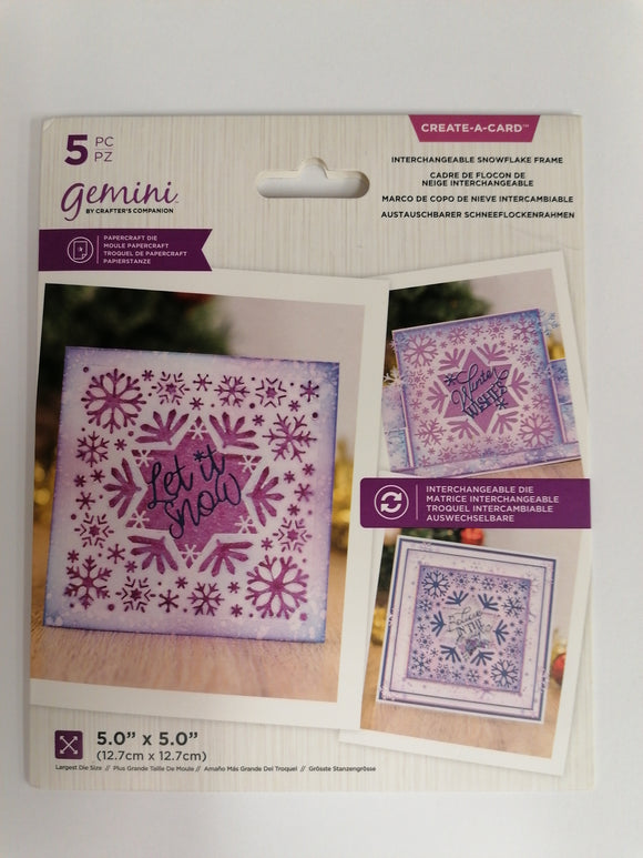 Gemini crafters companion die create a card interchangeable snowflake frame