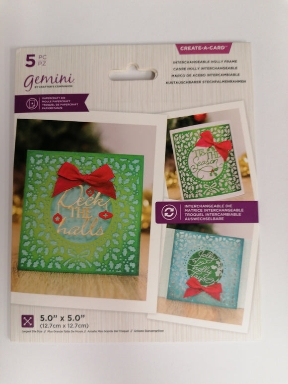 Gemini crafters companion die create a card interchangeable Holly frame