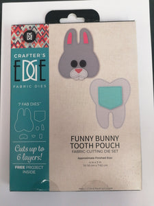 Crafters Edge fabric die Funny bunny tooth pouch