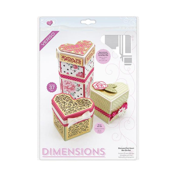 Tonic Studios - Dimensions - Diamond Cut Heart Box Die Set - 2549E