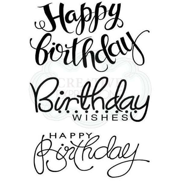 Woodware craft collection clear stamp Birthday words