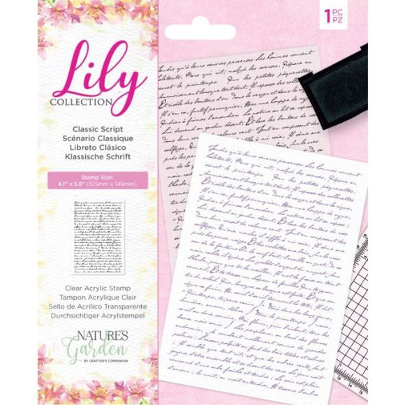 Crafters companion stamp Lily collection CLASSIC SCRIPT