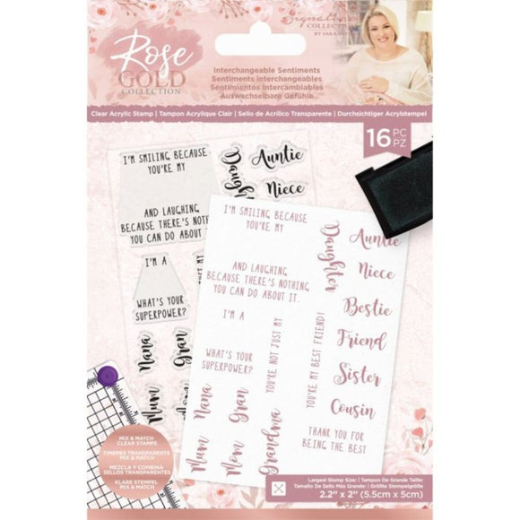 Crafters companion Rose Gold collection stamp INTERCHANGEABLE SENTIMENTS