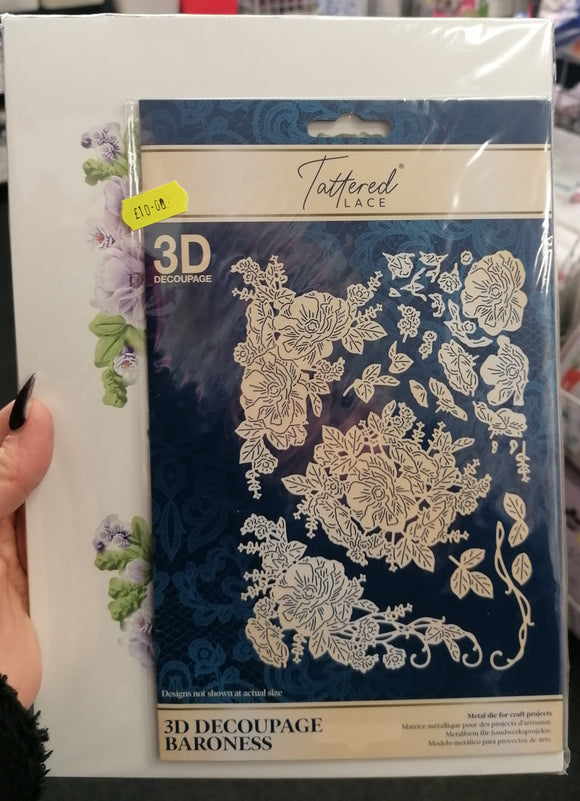 Tattered Lace 3D Decoupage Baroness die & charisma/backing card