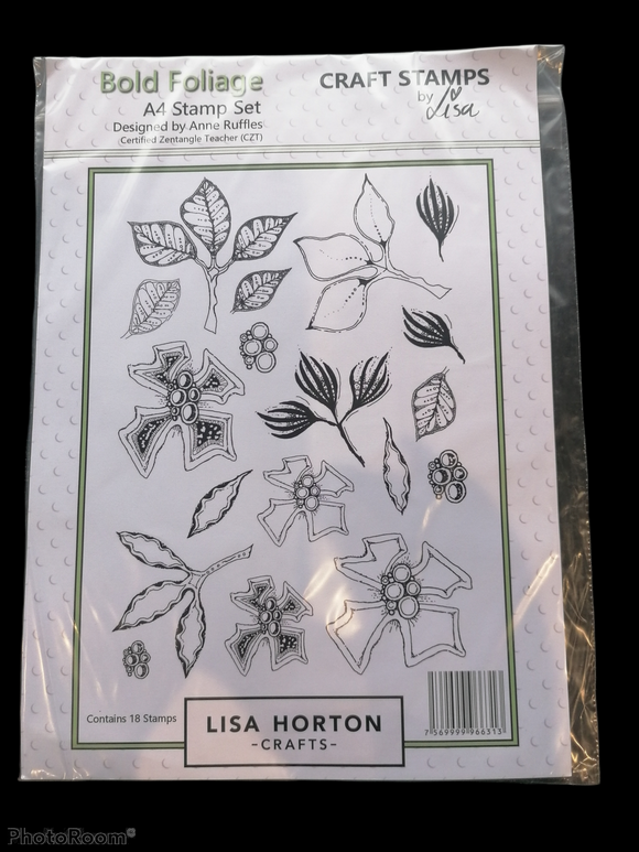 Lisa Horton crafts A4 Stamp Set Bold foliage