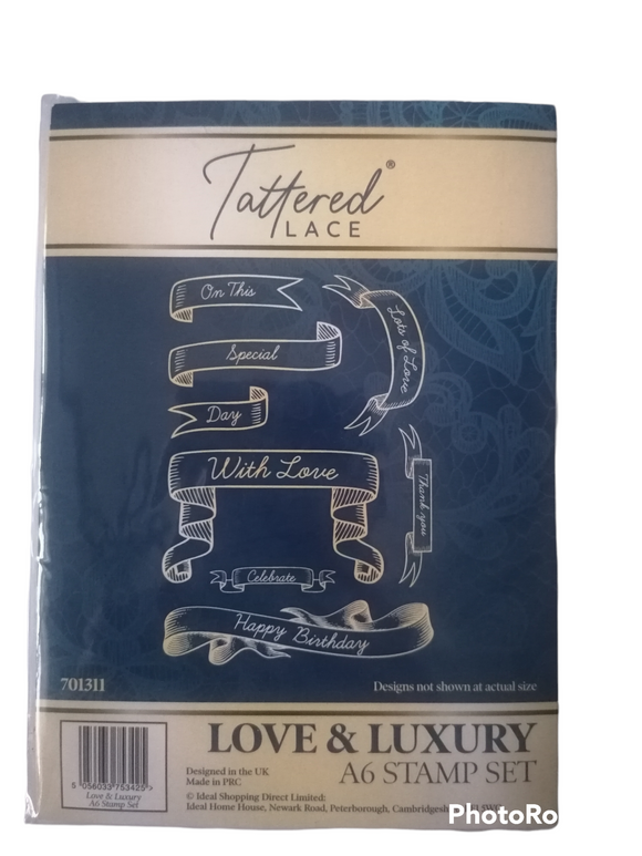 Tattered Lace A6 stamp LOVE & LUXURY