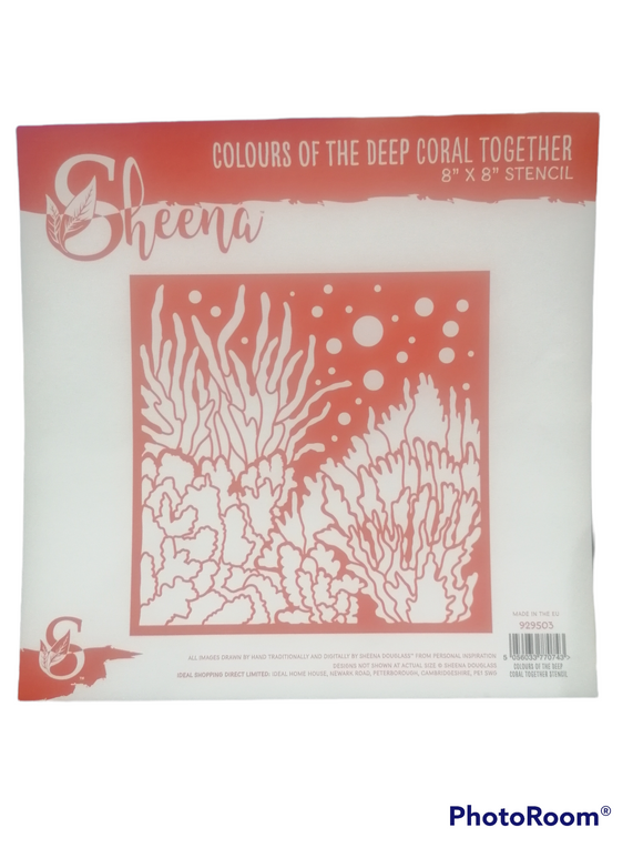 Sheena 8x8 stencil CORAL TOGETHER