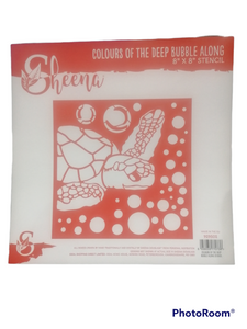 Sheena 8x8 stencil BUBBLE ALONG
