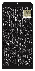 ANNA MARIE DESIGNS Mixed Media Stencil – 8″ x 4″ – Script