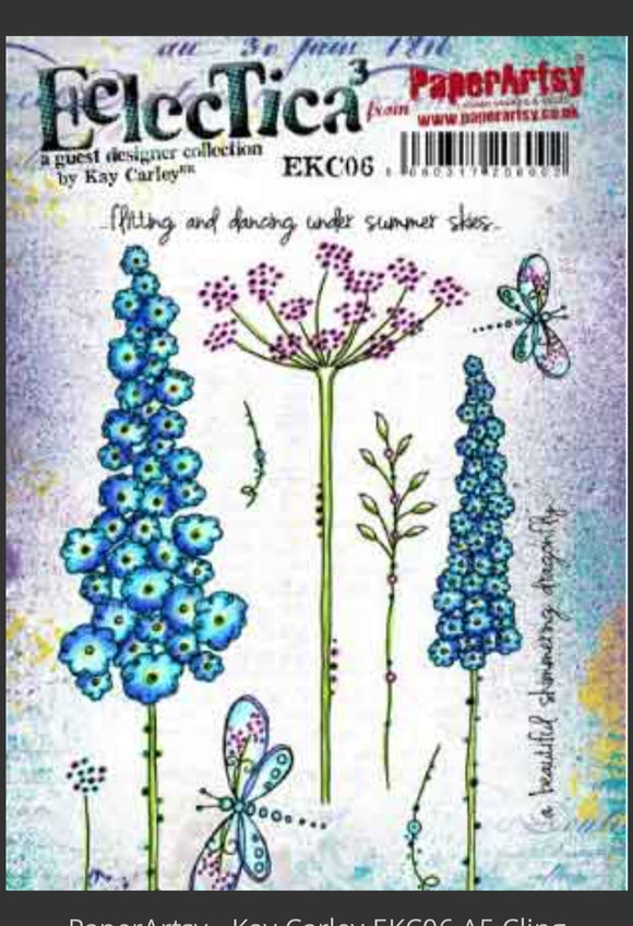 PaperArtsy - Kay Carley EKC06 A5 Cling Rubber Stamp Set