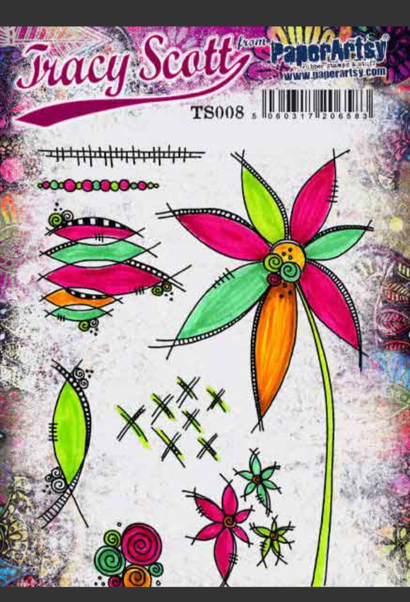 PaperArtsy Tracy Scott TS008  A5 Cling Rubber Stamp Set