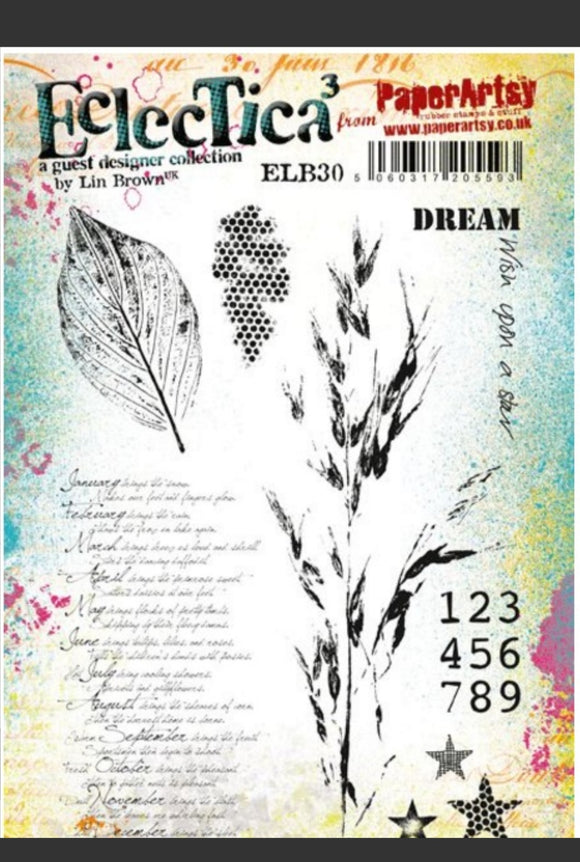 PaperArtsy Eclectica Lin Brown 30 A5 Stamp Set (ELB30)