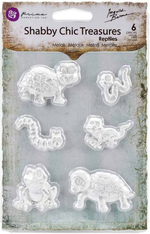 Prima Marketing Shabby Chic Treasures Resin Embellishments - Reptiles 6pcs