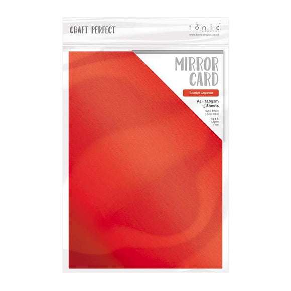 Tonic studio Craft Perfect - Mirror Card - satin effect- Scarlet organza 9471E