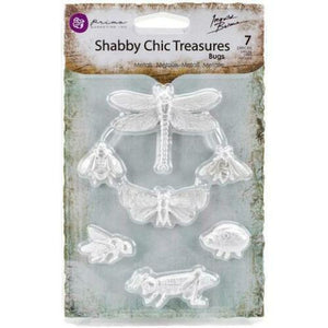 Prima Marketing Shabby Chic Treasures Resin Embellishments - Bugs 7pcs