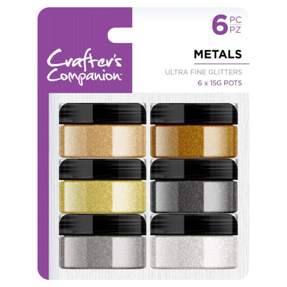 Crafters companion 6pc ultra fine glitter set METALS